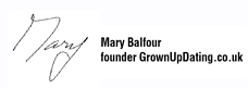 Dating guru Mary Balfour Signature